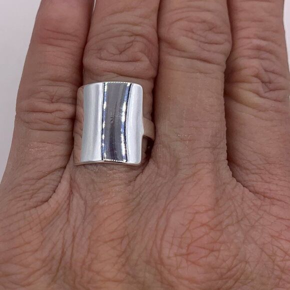 Cuff bracelet , stamped solid 925 silver, mirror finish,1 inch width, new - Picture 10 of 16